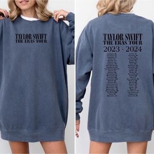Eras Tour Taylor Swift Blue Crewneck Size Large International Dates Zurich Show